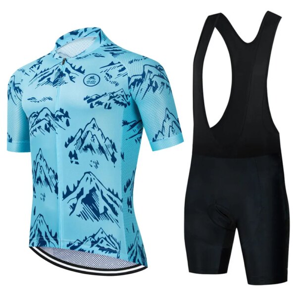 Azul 2023 Salexo conjuntos de ciclismo hombre camisetas de bicicleta de carretera verano deportes ciclismo Jersey conjunto MTB ropa de bicicleta uniforme para bicicleta de montaña