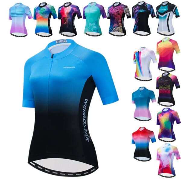 Camiseta de Ciclismo para mujer, ropa de equipo profesional para Ciclismo de montaña, transpirable, color azul y negro, 2022