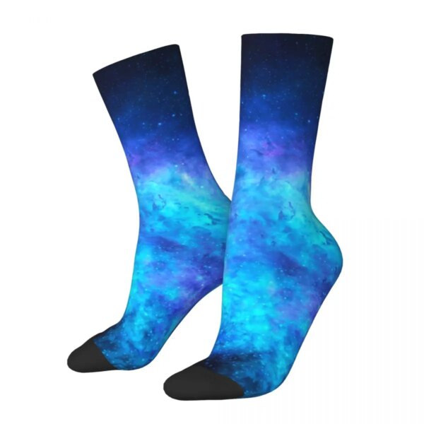 Calcetines con estampado de galaxia azul, medias de estrellas espaciales de primavera, calcetines suaves góticos Unisex, calcetines antibacterianos para ciclismo