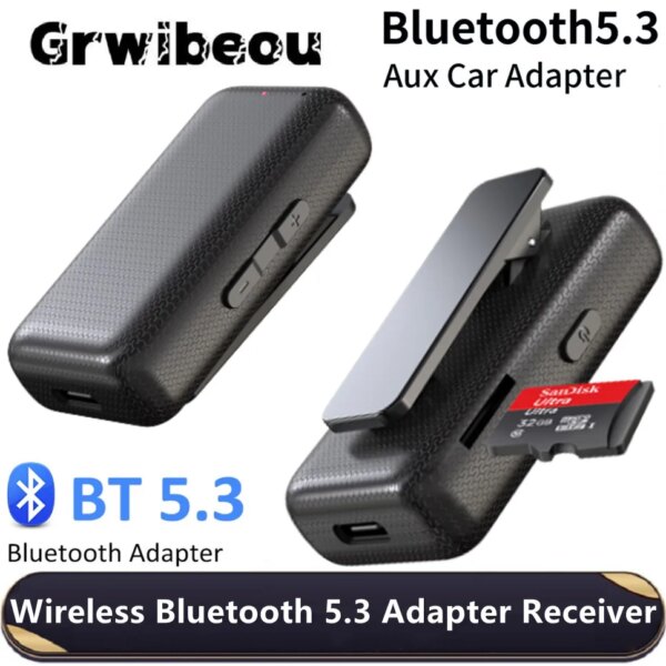 Adaptador Bluetooth 5,3 Dongle 3,5mm AUX Jack adaptador Bluetooth para coche para auriculares con cable TV altavoz de coche reproductor MP3 receptor de Audio