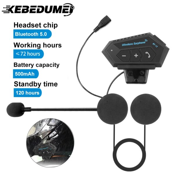 Auriculares Bluetooth para casco de motocicleta, cascos inalámbricos con Motor para bicicleta, manos libres, estéreo, altavoz, reducción de ruido con micrófono