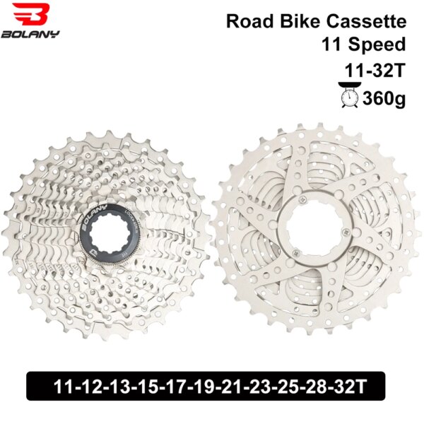 Bolany-Cassette de 11 velocidades para bicicleta de carretera, rueda libre 11-32T, piezas de bicicleta, piñones de volante 22S, más asequible que el Cassette Sunrace