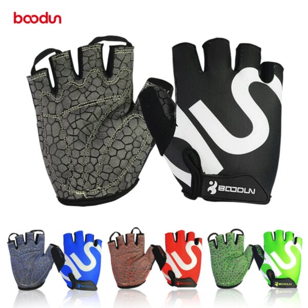 Boodun MTB bicicleta ciclismo guantes medio dedo Fitness guantes deportivos GEL de silicona antideslizante transpirable bicicleta de carretera guantes ciclismo