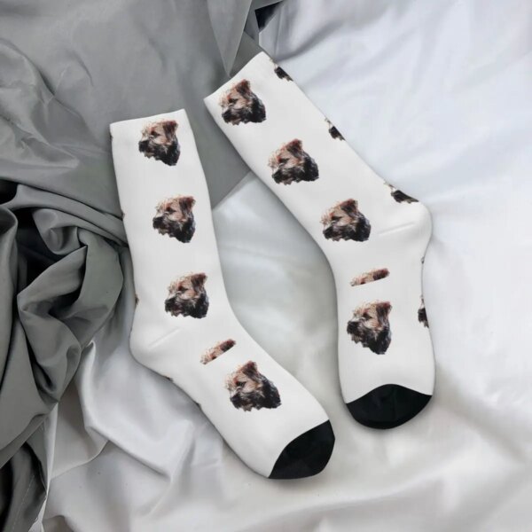 Calcetines Border Terrier lindo Animal medias Harajuku mujeres hombres alta calidad calcetines de ciclismo diseño de invierno Calcetines antideslizantes