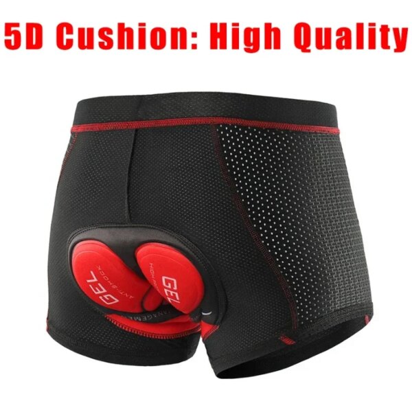 Pantalones cortos de ciclismo transpirables, ropa interior para ciclismo, almohadilla de Gel 5D, ropa interior a prueba de golpes para bicicleta de montaña y carretera, pantalones cortos para hombre