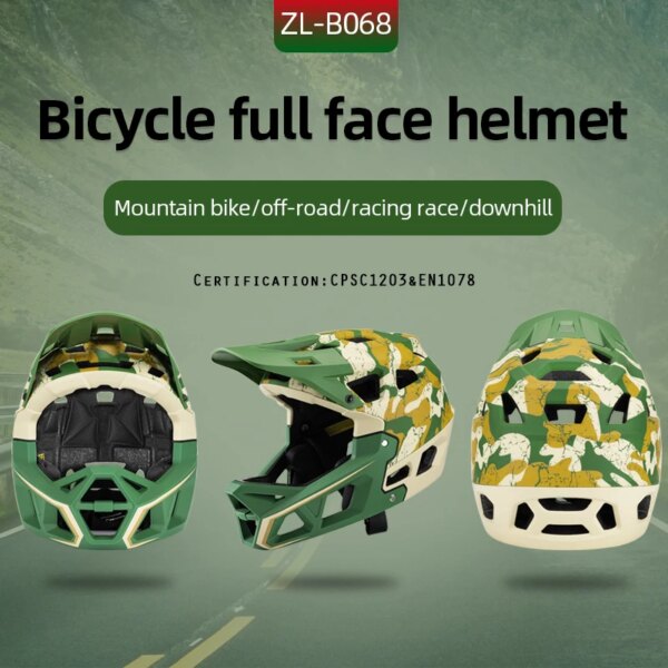 Casco de ciclismo de cara completa transpirable para hombre, casco de bicicleta de montaña de seguridad, equipo de bicicleta certificado CE para descenso