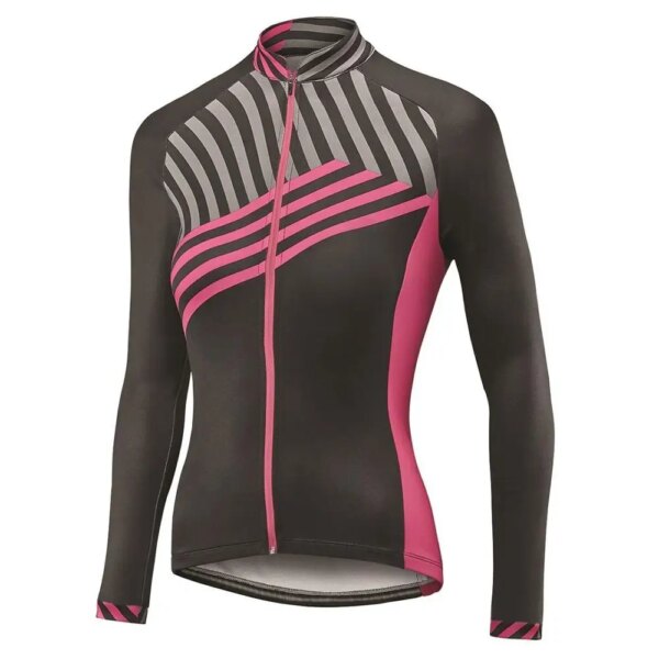 Jersey de ciclismo de manga larga transpirable para mujer, ropa para bicicleta, camiseta deportiva MTB, motocross púrpura, carretera, chaqueta ajustada