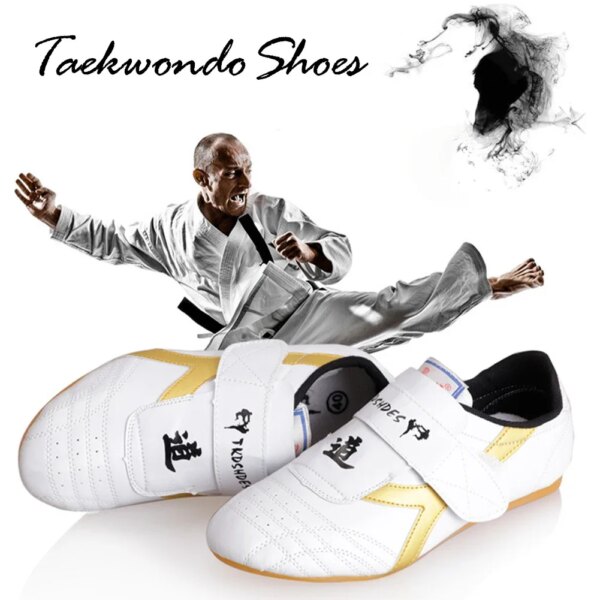 Zapatos blancos transpirables de Taekwondo, zapatos de Kung Fu, zapatillas de lucha Wushu Taichi Karate, artes marciales y lucha