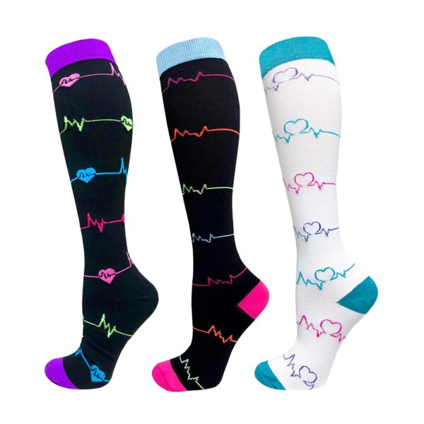 Brothock, 3 pares de calcetines de compresión para mujeres y hombres, para correr, enfermería atlética, 20-30mmhg hasta la rodilla, venta al por mayor