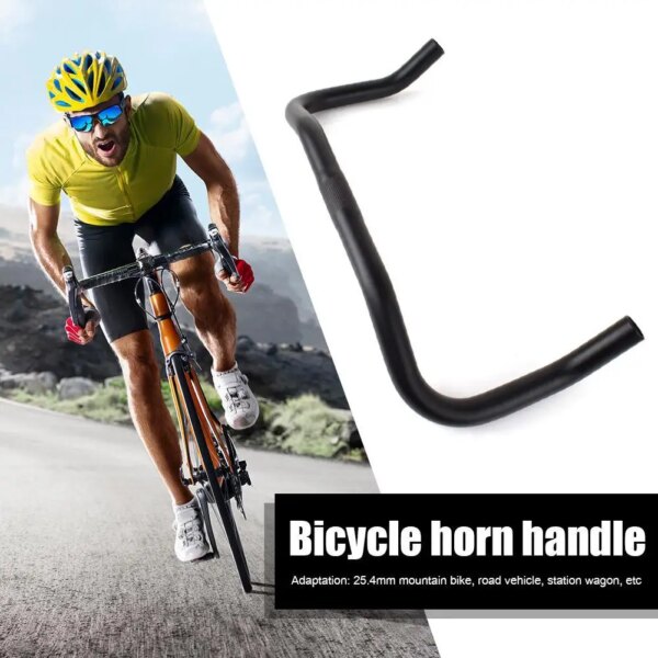 Manillar Bullhorn para bicicleta de carretera de piñón fijo MTB, manillar de aluminio de 25,4mm y 390mm