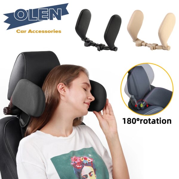 CAER Almohada para reposacabezas de Cuello de Coche, cojín para Asiento, Almohadilla de Espuma viscoelástica, Soporte telescópico para Cabeza Lateral para Dormir en la Columna Cervical para Adultos y niños