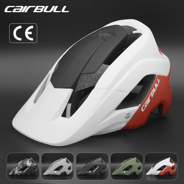 Casco de bicicleta CAIRBULL MTB con visera larga para adultos hombres mujeres ciclismo integralmente moldeado PC-EPS CE casco de bicicleta seguro