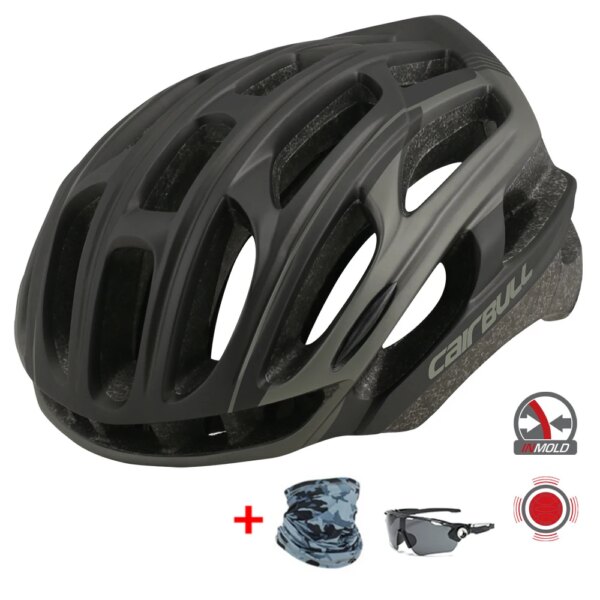 Casco de Bicicleta de Carretera CAIRBULL EPS Cascos de Bicicleta con luz trasera casco de montar de PC nocturno casco de Carreras de Bicicleta MTB