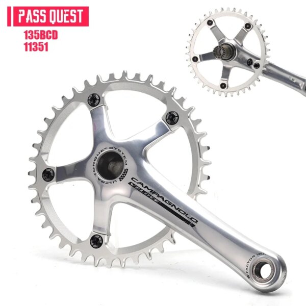 CAMPAGNOLO 5 mandíbula 135BCD piezas de bicicleta de montaña de carretera piñón 40-58T manivelas de aluminio 7075 arenado por QUEST