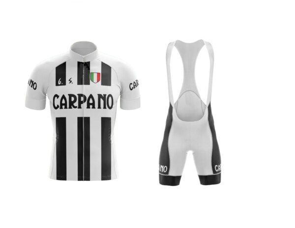 CARPANO EQUIPO NEGRO Retro Clásico Ciclismo Jerseys Set Racing Bicicleta Verano Manga Corta Ropa Kit Maillot Ropa Ciclismo