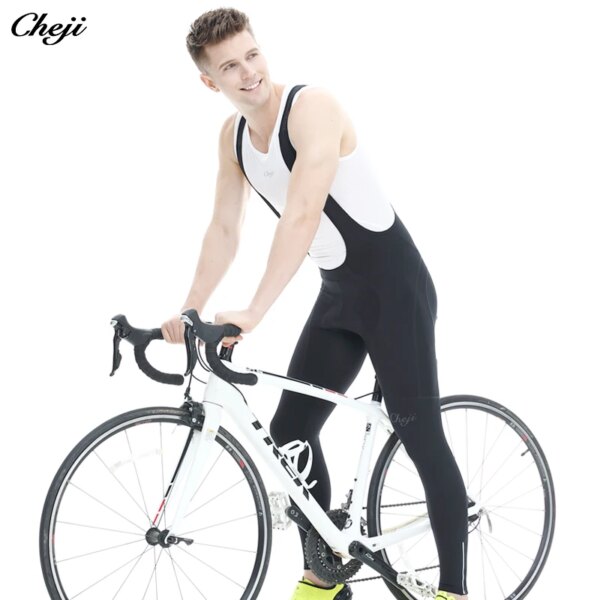 CHEJI 2024 equipo de ciclismo para hombre, pantalones largos con pechera de secado rápido, transpirables, pantalones con pechera para bicicleta, pantalones personalizados para bicicleta