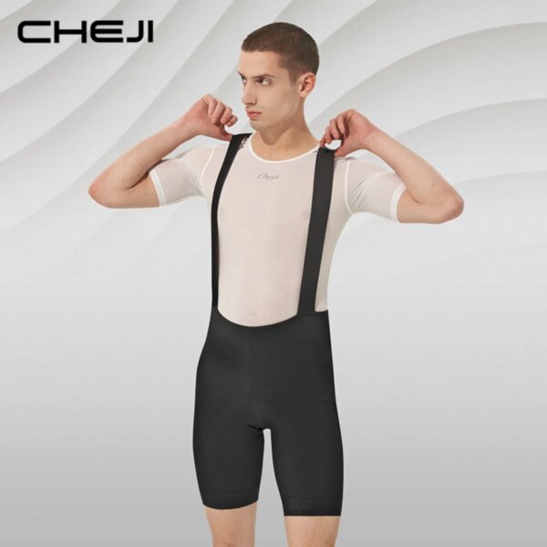 CHEJI-pantalones cortos con pechera para ciclismo para hombre, ropa para bicicleta, bañadores de secado rápido, novedad de 2024