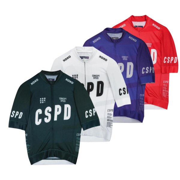 CSPD-Camiseta de ciclismo para hombre, ropa de manga corta de alta calidad para bicicleta de montaña y carretera, camiseta de ciclismo profesional transpirable de secado rápido