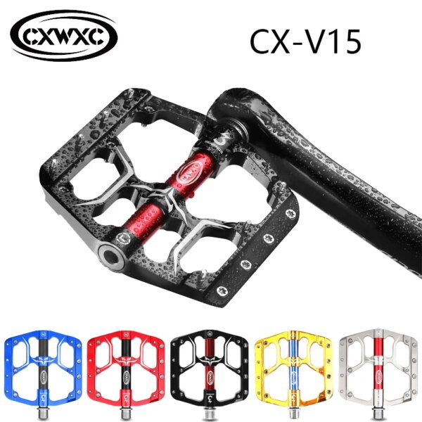 CXWXC CX-V15 plana MTB Road 3 rodamientos sellados Pedal de Bicicleta de montaña Pedales de plataforma ancha Pedales accesorios de Bicicleta parte