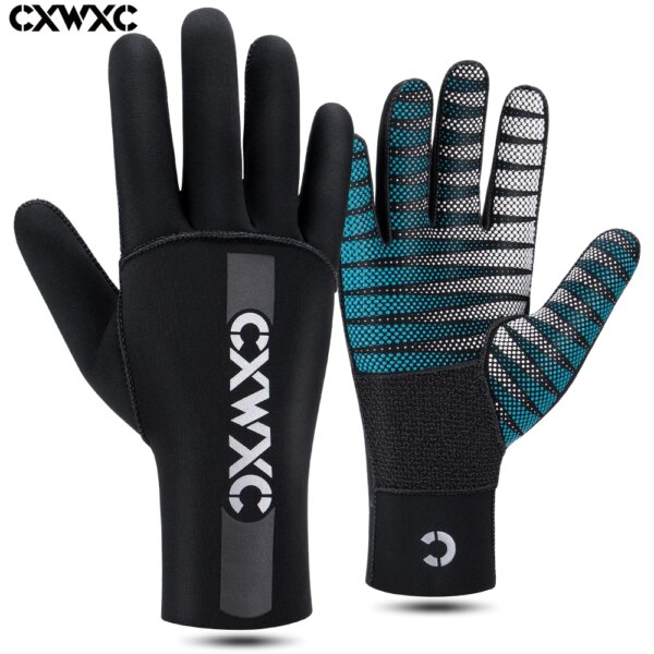 CXWXC Guantes de Neopreno para Ciclismo de Invierno, Traje de Neopreno, Guantes con Dedos Completos, Unisex, Guantes Largos térmicos Flexibles de 3 mm para Buceo y Snorkel