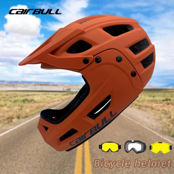 Cairbull-casco de bicicleta de cara completa para adulto, casco de bicicleta de montaña todoterreno con gafas de 54-61cm, CE Capacete