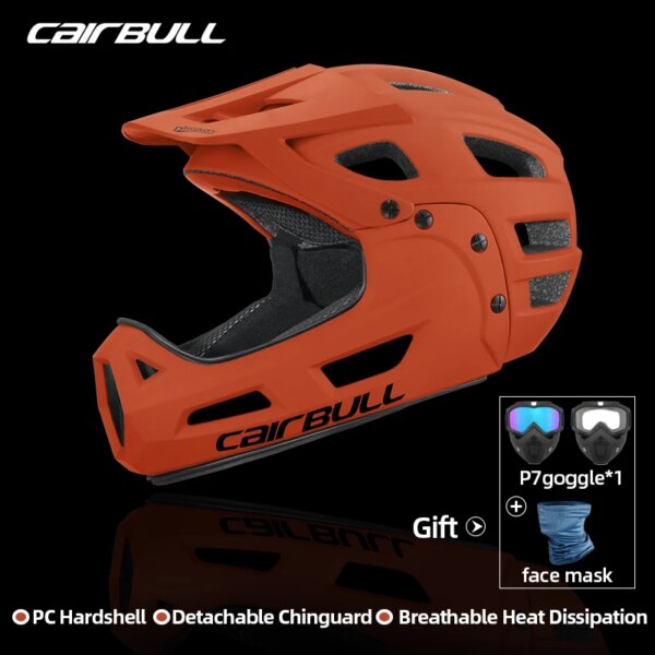 Cairbull-casco de bicicleta de descenso de cara completa para adultos, casco de Motocross para sendero al aire libre, visera solar extraíble, bicicleta de montaña MTB