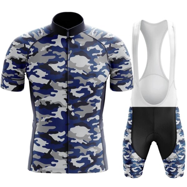 Uniforme de camuflaje para bicicleta para hombre, traje de ciclismo de manga corta, ropa de ciclismo para equipo de carretera, camisetas de ciclismo de montaña, verano 2022