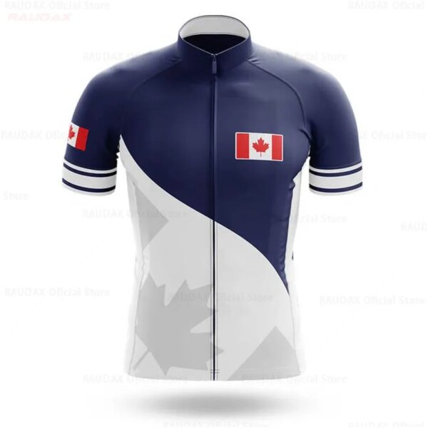 Canadá 2022 nuevo verano ciclismo Jersey transpirable equipo carreras deporte bicicleta Jersey Simple hombres ciclismo ropa corta bicicleta Jersey