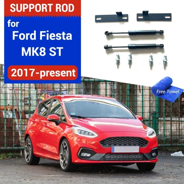 Capó delantero de coche, amortiguador de Gas modificado, soporte de elevación, accesorios de choque, barras de puntal amortiguador para Ford Fiesta ST MK8 2017-2023 2024