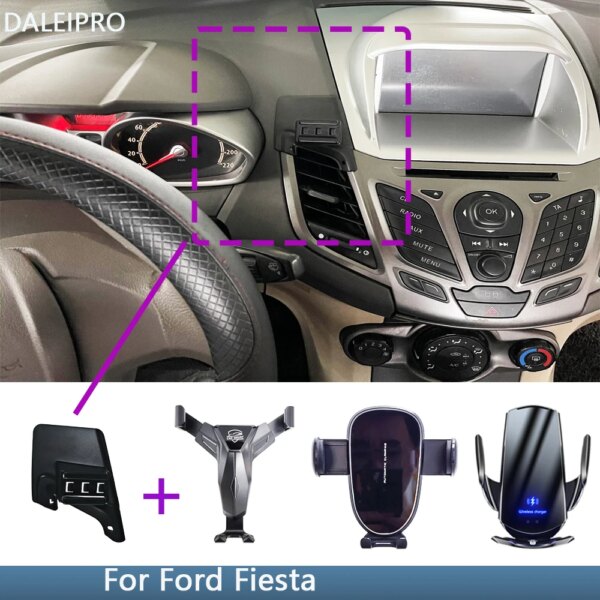 Soporte de teléfono para coche para Ford Fiesta 2009 2010 2011 2012 2013 2014 Base de soporte fijo soportes especiales para teléfono de coche