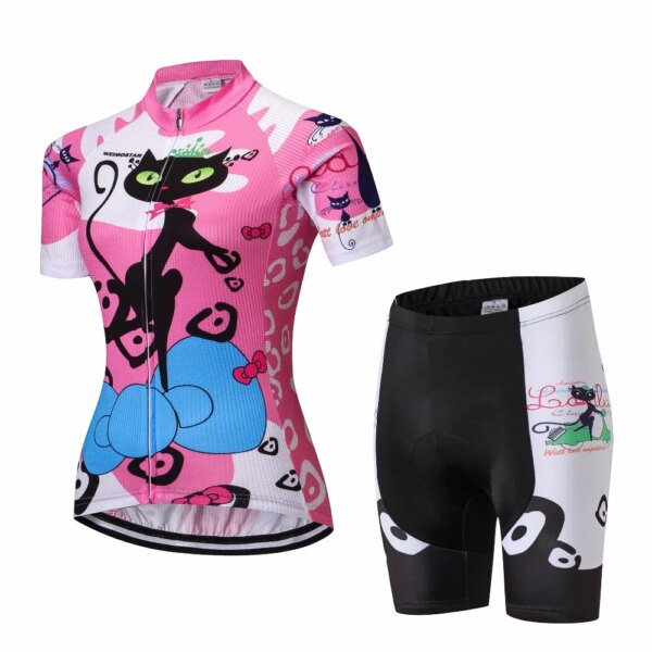 Conjunto de Jersey y pantalones cortos de Ciclismo para mujer, Jersey de bicicleta de montaña, Ropa para bicicleta de montaña, Maillot, Ropa de Ciclismo, parte superior inferior para mujer