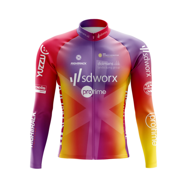 Champ SDWorx Jersey de ciclismo de invierno, chaquetas térmicas de lana de manga larga, ropa Protime para bicicleta de carretera RightTrack