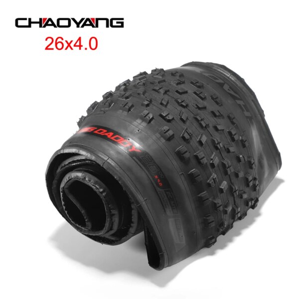 Neumático de bicicleta Chaoyang 26x4,0 (100-559) 120TPI 1250g tipo plegable MTB montaña ATV bicicleta de playa neumáticos anchos de ciudad 26 pulgadas de alta calidad