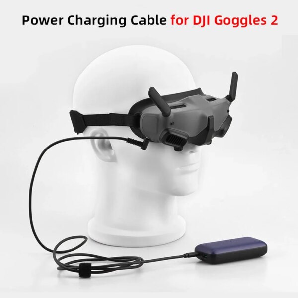 Cable de carga para gafas DJI 2 gafas voladoras Cable de alimentación USB-PD Cable de alimentación móvil de carga rápida para accesorio DJI Avata