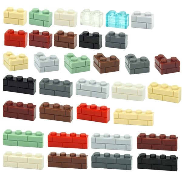 Figuras de pared de City Friends, bloques de construcción DIY, bloques de construcción MOC gruesos 1x2 1x3 1x4 L, puntos compatibles con Leduo 98283 15533