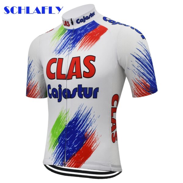 Clas cajastur camisetas de ciclismo de verano de manga corta retro ropa de bicicleta jersey de carretera ropa de ciclismo schlafly ciclismo top