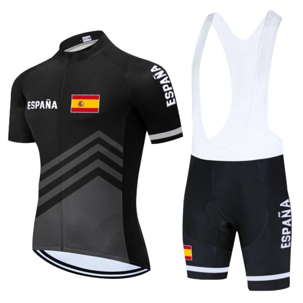 Equipo de Ciclismo clásico España Ropa bicicleta Jersey 20D pantalones cortos de bicicleta Ropa Ciclismo de secado rápido hombres verano BICICLETA Maillot Culotte Set