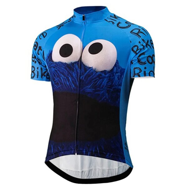 Camiseta de ciclismo de manga corta azul clásico divertido azul de dibujos animados Filipinas OSCROLLING