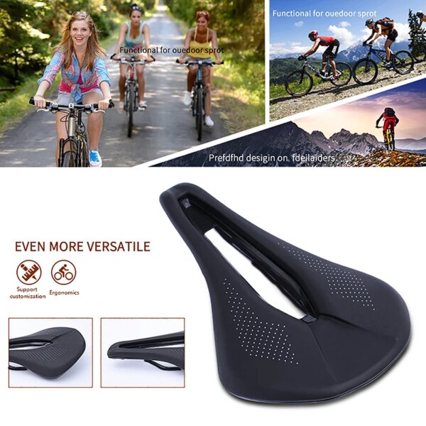 Cómodo asiento de bicicleta de montaña y carretera, cojín de Gel hueco para ciclismo, sillín de bicicleta estática para hombres y mujeres