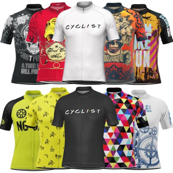 Cómodo maillot de ciclismo para hombre de manga corta, Maillot reflectante MTB, equipo de descenso, ropa de bicicleta de montaña, 12 nuevos estilos