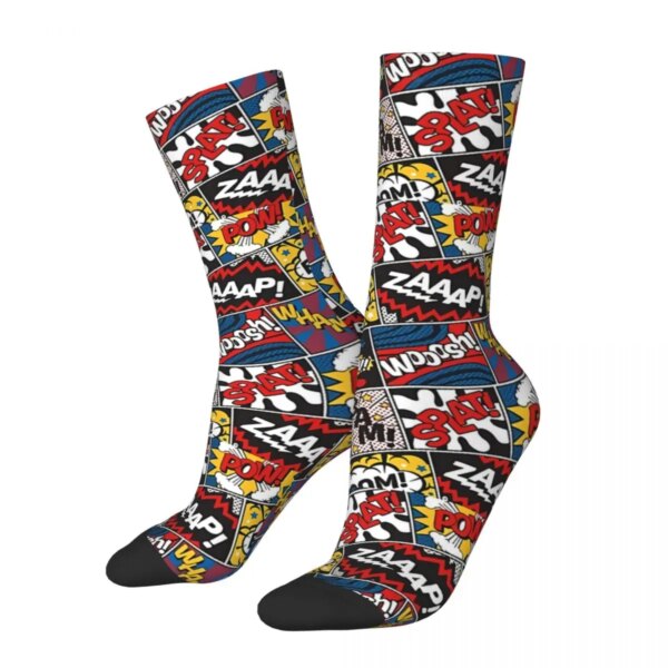 Calcetines con estampado de amantes de los cómics para hombre y mujer, medias de ciclismo, novedad, regalo para primavera, verano, otoño e invierno