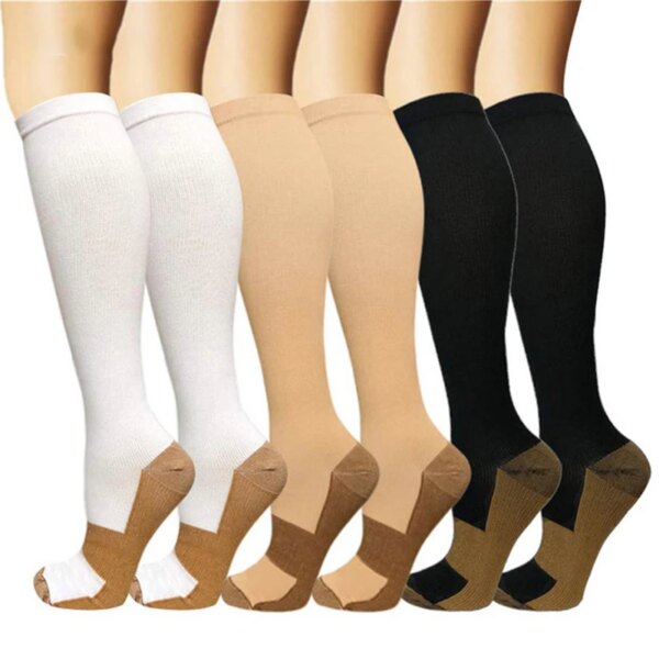 Calcetines de compresión para hombre y mujer, medias de compresión para correr, deportes, ciclismo, antifatiga, alivio del dolor, prevención de venas varicosas