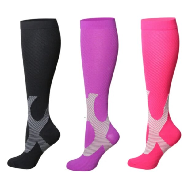 Calcetines de compresión para correr, medias deportivas para hombres y mujeres, para maratón, ciclismo, fútbol, ​​venas varicosas, calcetines de viaje en bicicleta de 20-30 mmhg