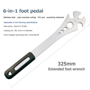 Llave inglesa para servicio de bicicleta, candado para bicicleta de montaña y carretera, Pedal de pie, llave de reparación auxiliar, accesorios para ciclismo