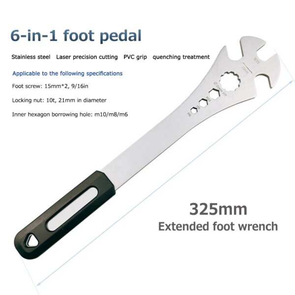 Llave inglesa para servicio de bicicleta, candado para bicicleta de montaña y carretera, Pedal de pie, llave de reparación auxiliar, accesorios para ciclismo