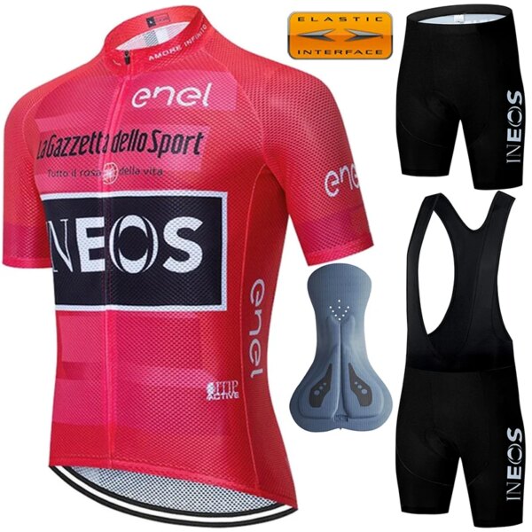 Traje para pantalones de ciclismo para hombre, ropa de verano INEOS, Jersey con pechera Pro Team 2024, trajes, pantalones cortos, uniforme de primavera para ciclismo de montaña