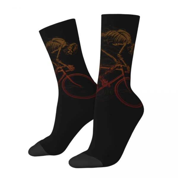 Calcetines de compresión locos para hombres bicicleta calavera paseo como el infierno Vintage bicicleta de montaña MTB ciclismo Happy Seamless Boys Crew calcetín