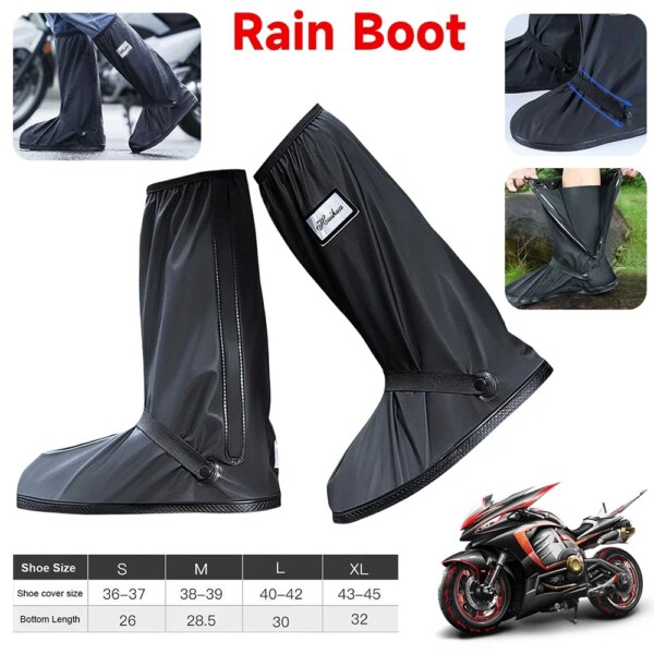 Bota de lluvia creativa para bicicleta, cubierta impermeable para zapatos de lluvia de tubo alto, bota para exteriores a prueba de lluvia, reutilizable para motociclismo y bicicleta