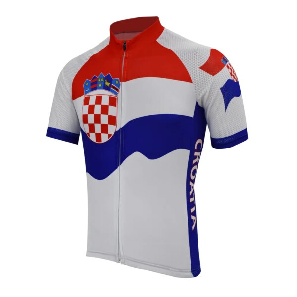 Croacia ciclismo Jersey bicicleta Top ropa azul rojo blanco manga corta ropa de bicicleta de carreras braetan