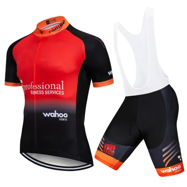 Conjunto de Jersey de Ciclismo personalizado para Hombre, Ropa naranja, pantalones cortos con pechera para bicicleta de carretera, Maillot y Culotte, 2023